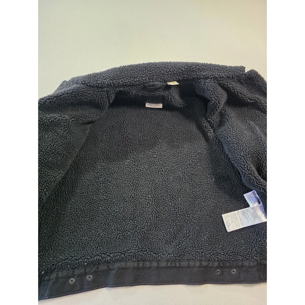 Levis Denim Jacket Adult Large Blk Sherpa Lined Black Tab Trucker Fleece